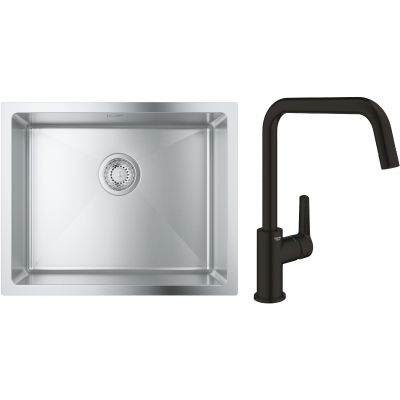 Zestaw Grohe K700 zlewozmywak stalowy 50x40 cm z baterią kuchenną Start (31574SD1, 304702430)