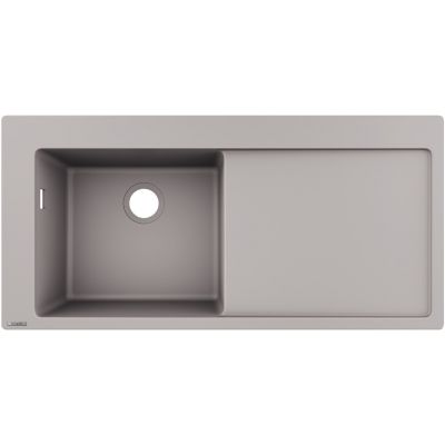 Hansgrohe S 51 zlewozmywak granitowy 105x41,5 cm szary beton 43330380