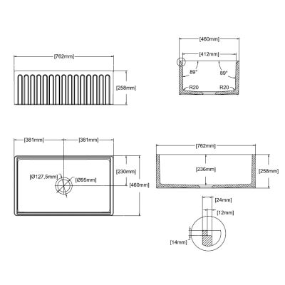 Isvea Ravenna zlewozmywak ceramiczny 76,2x46 cm biały 10RV81076