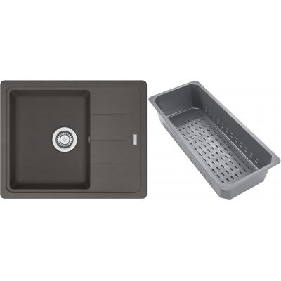 Franke Basis zlewozmywak granitowy z wkładką ociekową 62x50 cm szary 114.0741.956