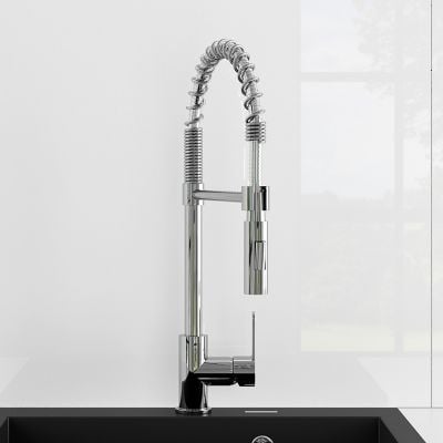 Zestaw Oltens Gravan zlewozmywak granitowy 1-komorowy 79x50 cm z baterią kuchenną Duf czarny mat/chrom (72100300, 35203100)