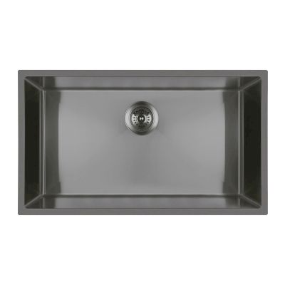 Zestaw Oltens Stalvask zlewozmywak stalowy 76x44 cm z baterią kuchenną Lista czarny/chrom (71102300, 35202100)