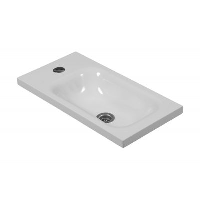 Omnires Marble+ umywalka 50x25 cm marmur biały połysk ELBABP