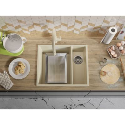 Primagran Duo Slim zlewozmywak granitowy 56x47 cm beżowy MLDKB-X0#N