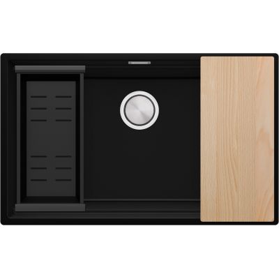 Primagran Praga zlewozmywak granitowy 72x43 cm czarny O_OP8KC-003