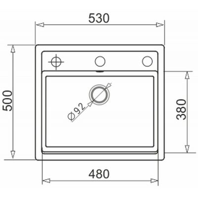 Pyramis Camea zlewozmywak granitowy 53x50 cm szary 070058401