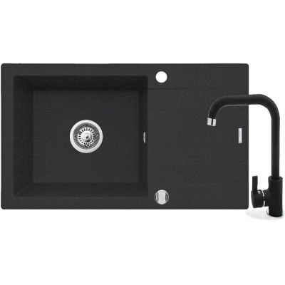 Pyramis Korfu zlewozmywak z baterią czarny 070060901SN