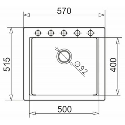 Pyramis Siros zlewozmywak granitowy 57x51,5 cm beżowy 070084801
