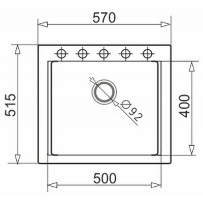 Pyramis Siros zlewozmywak granitowy 57x51,5 cm czarny 070084901