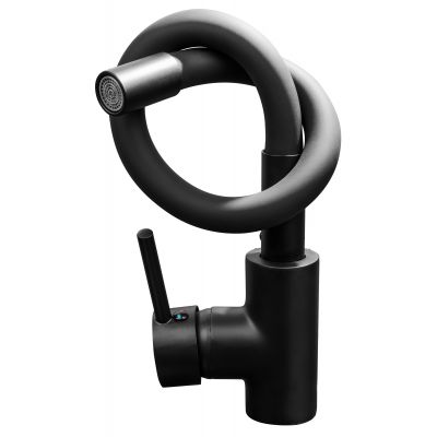 Pyramis Mido zlewozmywak 62x50 cm z baterią Flessi czarny/czarny 070088401FB