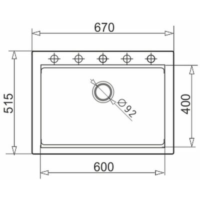 Pyramis Siros zlewozmywak granitowy 67x51,5 cm beżowy 070094101