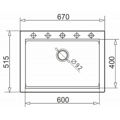 Pyramis Siros zlewozmywak granitowy 67x51,5 cm szary 070094301
