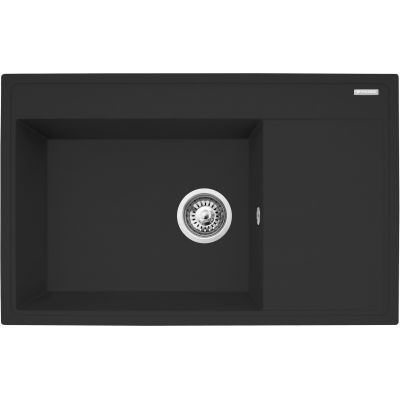 Pyramis Camea zlewozmywak granitowy 79x50 cm czarny 070168401