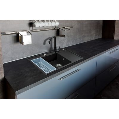 Pyramis Camea zlewozmywak granitowy 79x50 cm czarny 070168401