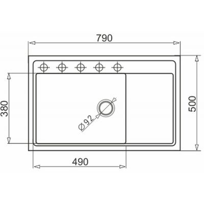 Pyramis Camea zlewozmywak granitowy 79x50 cm czarny 070168401