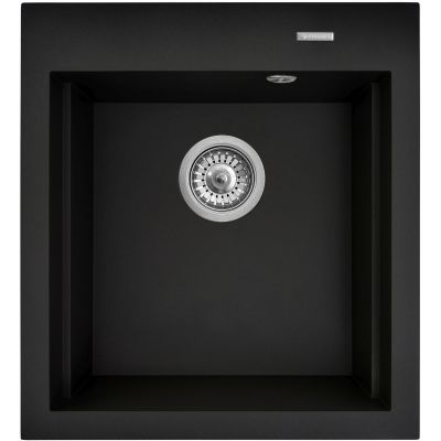 Pyramis Siros zlewozmywak granitowy 47x51,5 cm czarny 070168901