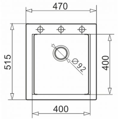Pyramis Siros zlewozmywak granitowy 47x51,5 cm czarny 070168901