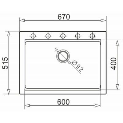 Pyramis Siros zlewozmywak granitowy 67x51,5 cm volcano 070169101