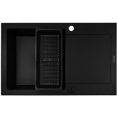 Pyramis Mido zlewozmywak granitowy 79x50 cm czarny 070176502