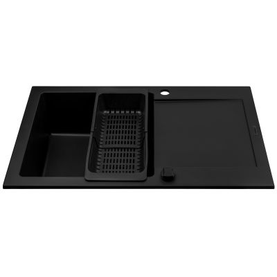 Pyramis Mido zlewozmywak granitowy 79x50 cm czarny 070176502