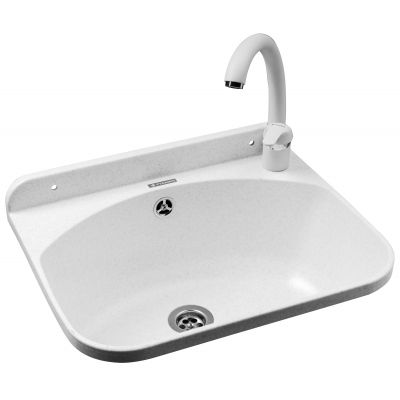 Pyramis Standard umywalka ogrodowa 46x36 cm biała i bateria Ossia 070178501 O