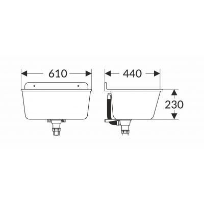Pyramis Max umywalka ogrodowa 61x44 cm biała 070178701