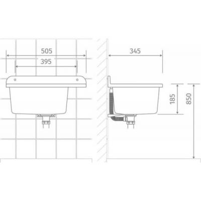 Pyramis Top umywalka ogrodowa 50,5x34,5 cm biała i bateria Ossia 070179101 O