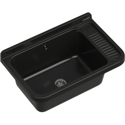 Pyramis Neo Plus umywalka ogrodowa 58,4x38 cm czarna nakrapiana 070179701