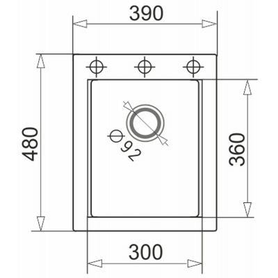 Pyramis Siros zlewozmywak granitowy 48x39 cm czarny 070180312