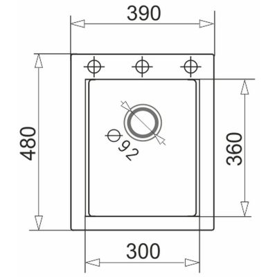 Pyramis Siros zlewozmywak granitowy 48x39 cm szary 070180412