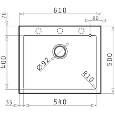 Pyramis Istros zlewozmywak granitowy 61x50 cm czarny 070186812