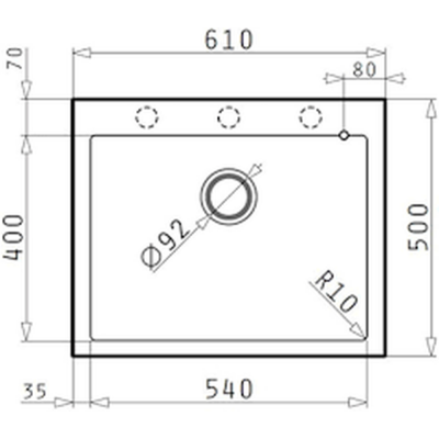 Pyramis Istros zlewozmywak granitowy 61x50 cm szary 070186912