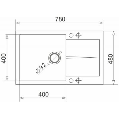 Pyramis Keros zlewozmywak granitowy z baterią 76x48 cm czarny 070247001BE