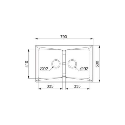 Pyramis Petra zlewozmywak granitowy 79x50 cm piaskowy 077300701