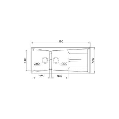 Pyramis Petra zlewozmywak granitowy 116x50 cm biały 077800001