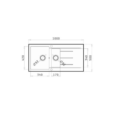 Pyramis Alazia zlew 100x50 cm karbon 079812232