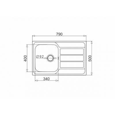 Zestaw Pyramis Athena zlewozmywak stalowy 79x50 cm 1B 1D i bateria kuchenna Lungo gładki/chrom 100 178 701L