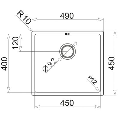 Pyramis Astris zlewozmywak stalowy 45x40 cm gładki 101027801