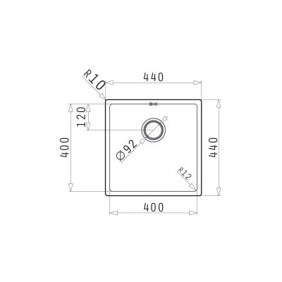 Pyramis Astris zlewozmywak stalowy 43,6x43,6 cm stal 101028301