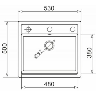 Pyramis Camea zlewozmywak granitowy 53x50 cm karbon 070058201