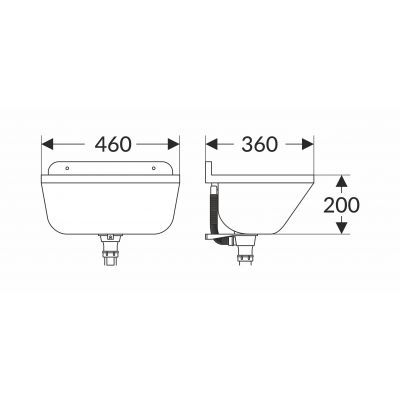 Pyramis Standard umywalka ogrodowa 46x36 cm biała 070178501
