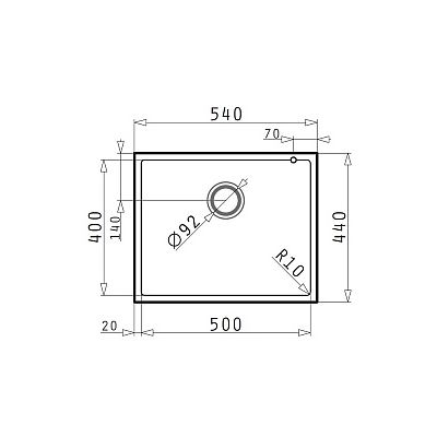 Pyramis Tetragon 50z40 1 B zlewozmywak granitowy beż 070066711