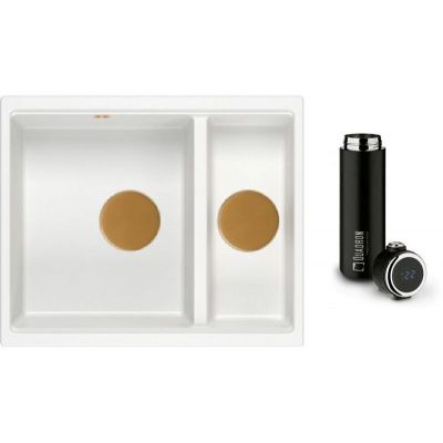 Zestaw Quadron Logan 150 biały/elementy miedziane z kubkiem termicznym 420 ml (HCQL5646U1C1U, M0051)