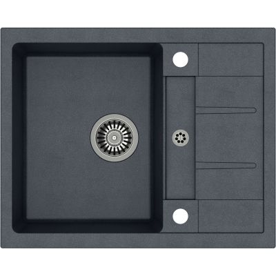Quadron Morgan 116 zlewozmywak 62x50 cm z GraniteQ wpuszczany czarny metalik/stal szlachetna HB8210U8-BS