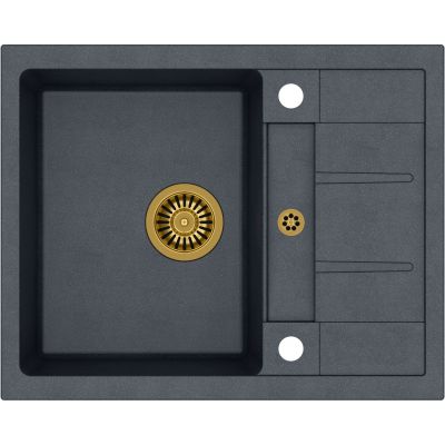 Quadron Morgan 116 zlewozmywak 62x50 cm z GraniteQ wpuszczany czarny metalik/złoty HB8210U8-G1