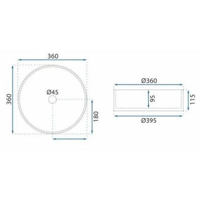 Rea Ingrid umywalka 36x36 cm okrągła nablatowa transparentna REA-U8522
