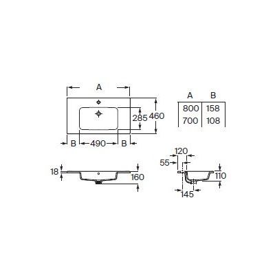 Roca Gap umywalka 70x46 cm prostokątna meblowa biała A3279A7000