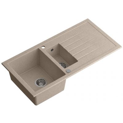 Sapho zlewozmywak granitowy 100x50 cm beżowy GR1332