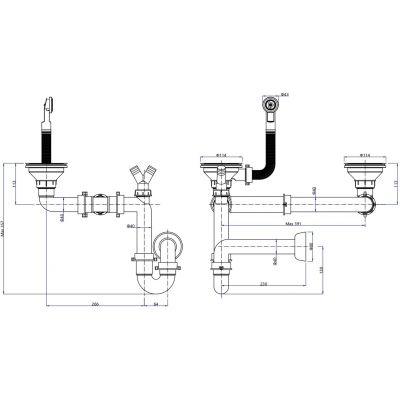 Sapho zlewozmywak granitowy 100x50 cm czarny GR1334