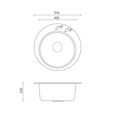 Steiner James 210 zlewozmywak 51 cm granitowy z baterią kuchenną Naomi i zaślepką miedziany ART5151C1_3323502_PVDBSC1_Z